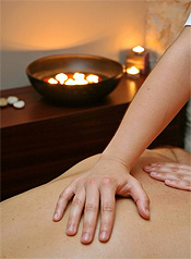 hands on back